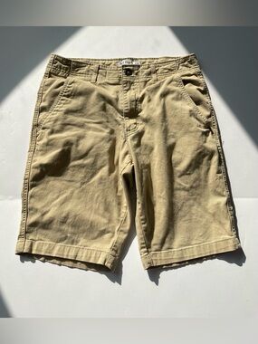 True Craft Mens Shorts Brown Pockets Size 31 Khaki Casual